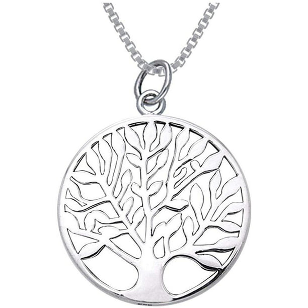 REAL 925 sterling silver tree of life pendant charm 14 to 20" necklace chain